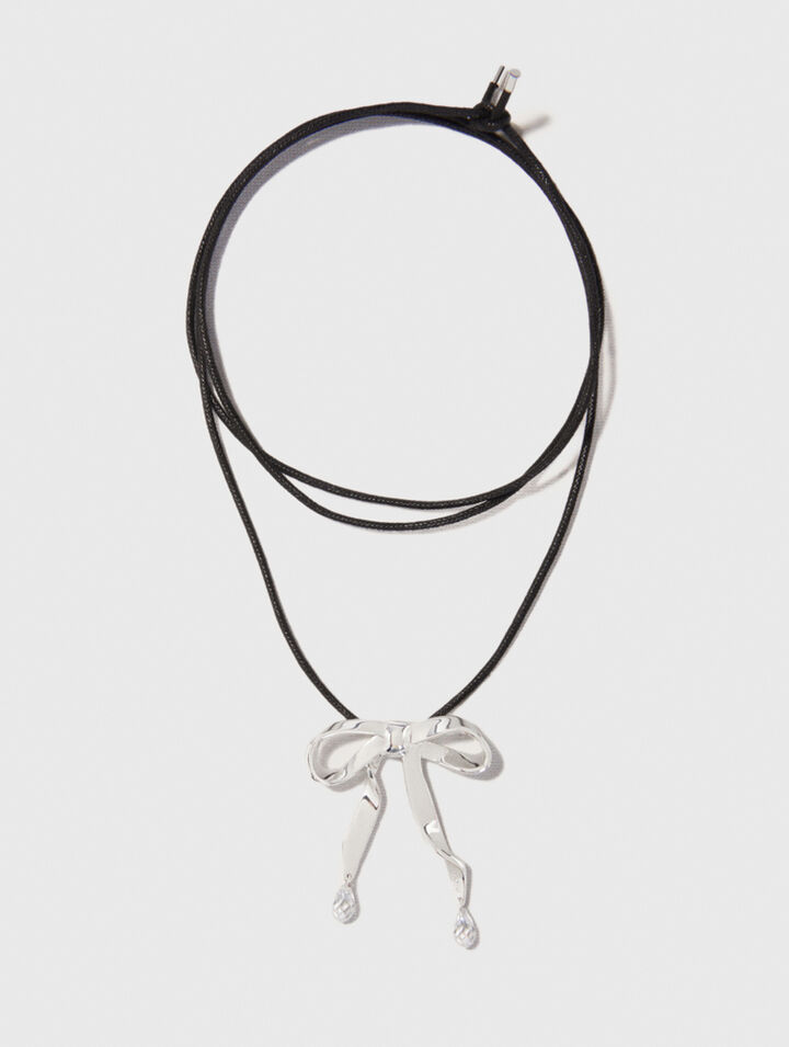 Collier nœud argenté à nouer