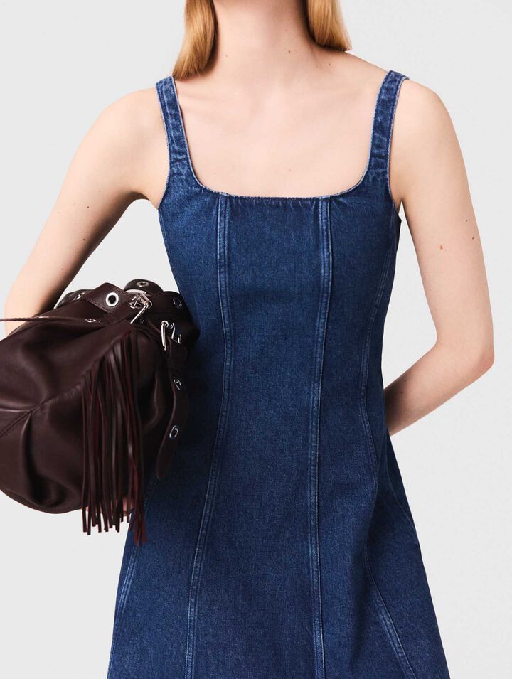 Maxi denim babydoll dress